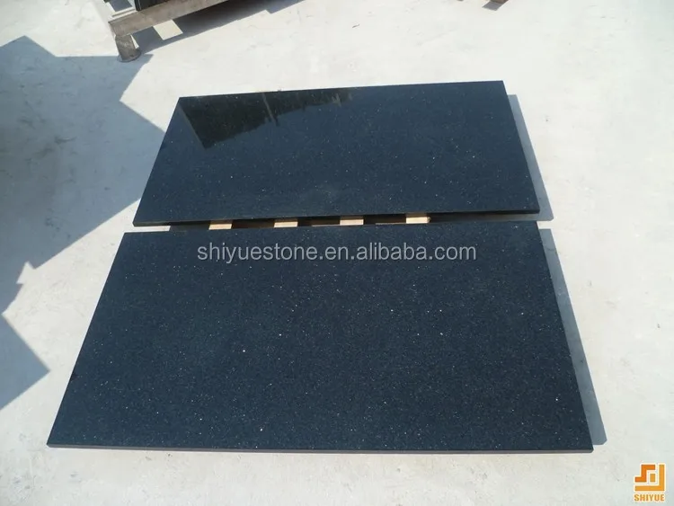 Imported Indian black granite stone cut to stadard tile size