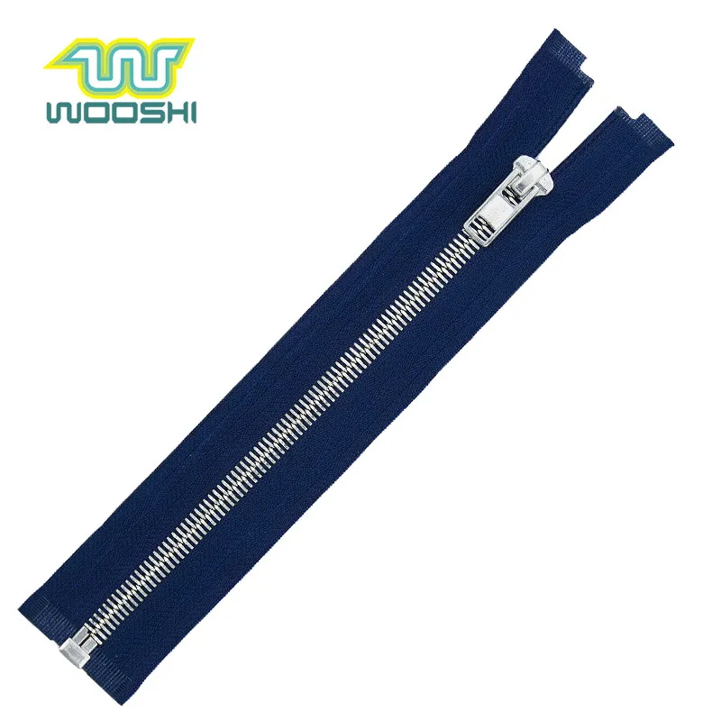 Metal zip factory wholesale No.5 polish matt nickel metal zipper for leather hangbag messenger