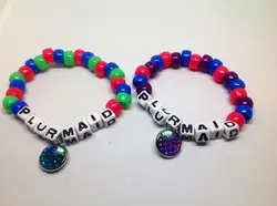 Plurmaid bracelets. Kandi bracelet. Mermaid bracelet. Mermaid Jewelry. Rave kandi. Mermaid rave outfit.