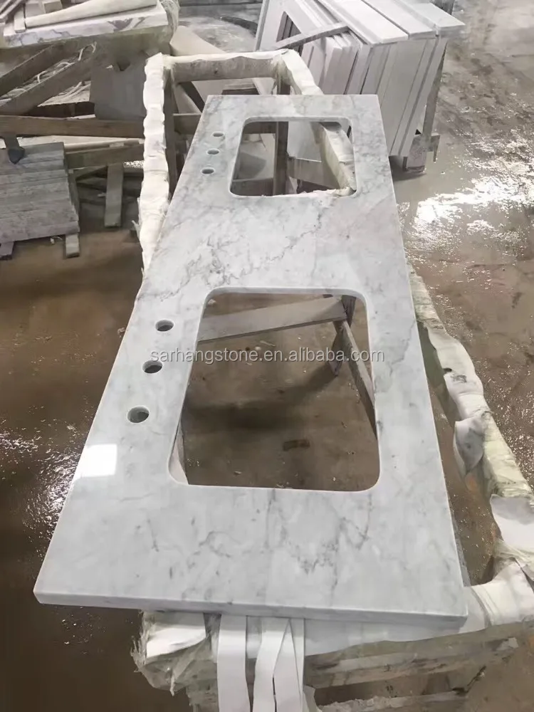 Types Italian white marble italian Bianco Carrara white bathroom countertop slabs