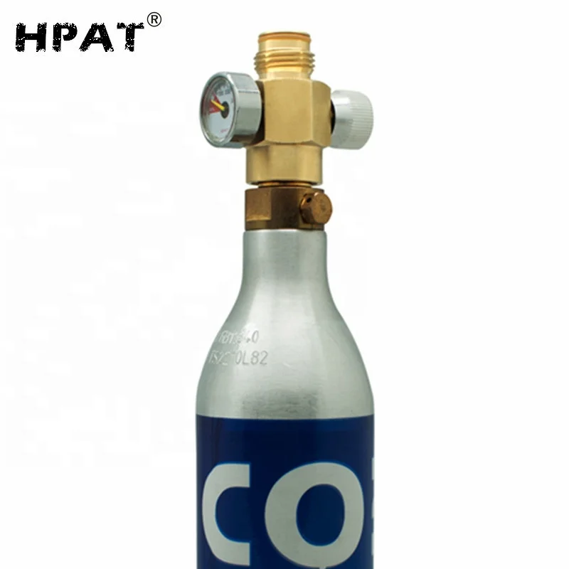 Amazon Hot sale Brass Paintball Inner Thread Soda Water Tank On/Off Valve With 3000 Psi Gauge cartridges