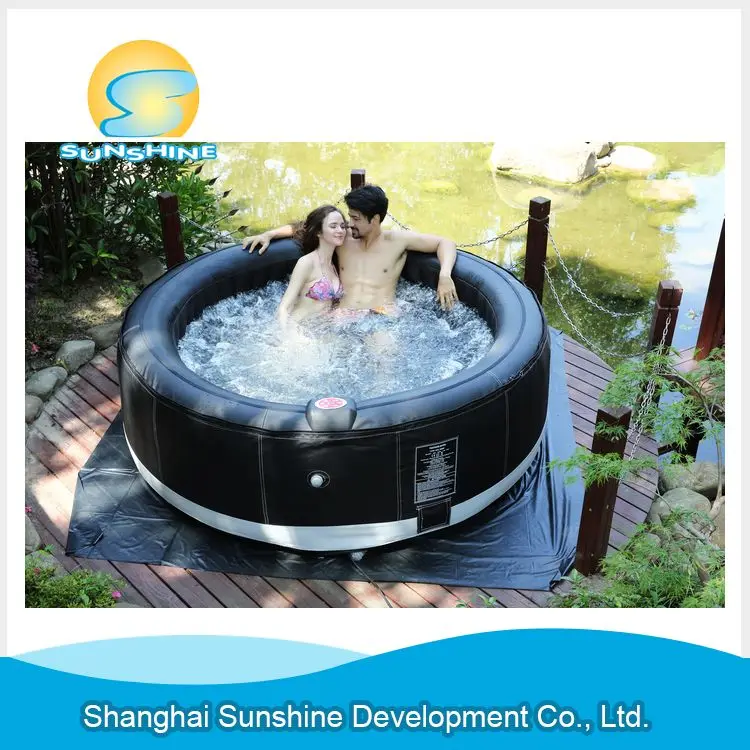 China wholesale low price hot tub spa 6 Person Square Automatic inflatable bathtub   inflatable bubble whirlpool spa tub outdoor