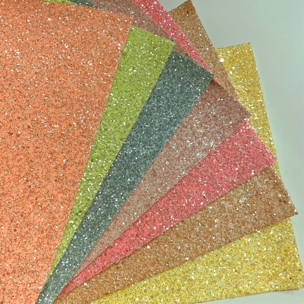 
Guangzhou wholesale neon chunky glitter fabric for shoes material 