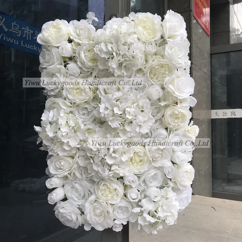 LFB1007 Luckygoods floral wall roll up high density artificial wedding banquet hanging flower wall on sale
