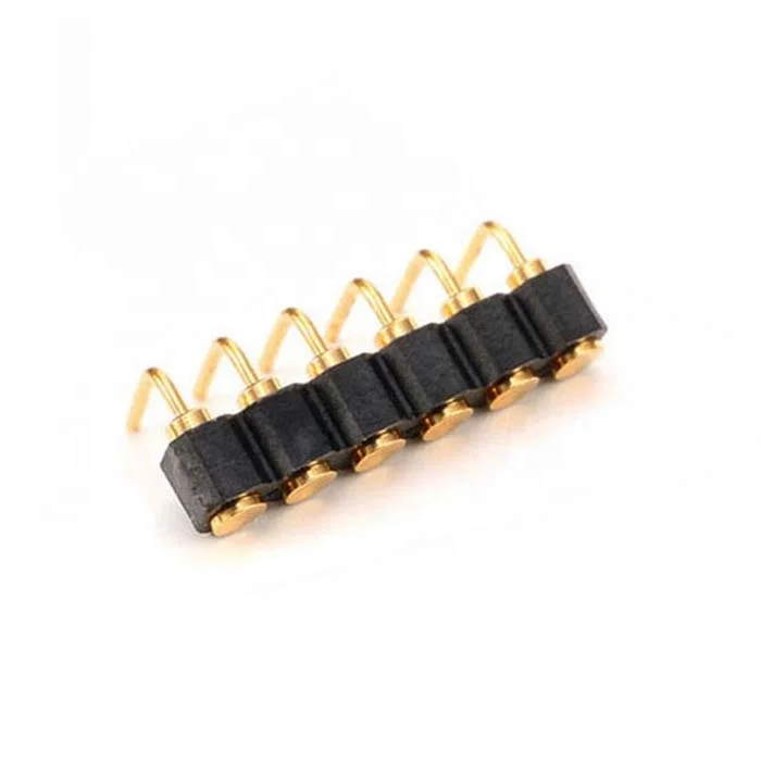Right angle 1X4pin 2.54mm spring loaded pogo pin connector series