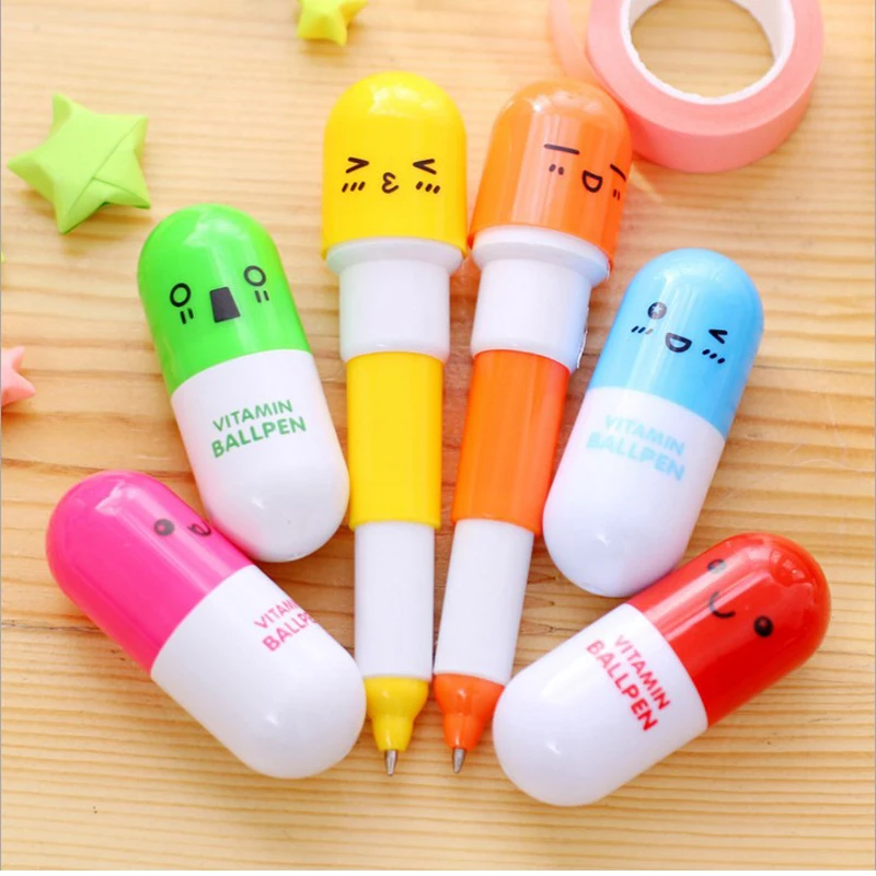 2024 Colorful Lovely Small Plastic Customized Logo Capsule Ball Pen