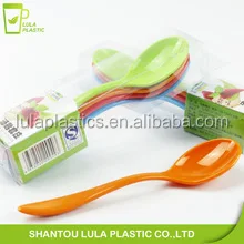 LULA Wholesale Promotion Set Of Four Colorful Plastic Jam Honey Spoon OEM AS Large Serving Soup Spoon With Custom Printing