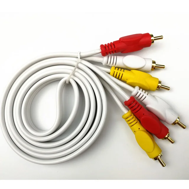 original factory of colorful 3rca to 3rca male audio video cables