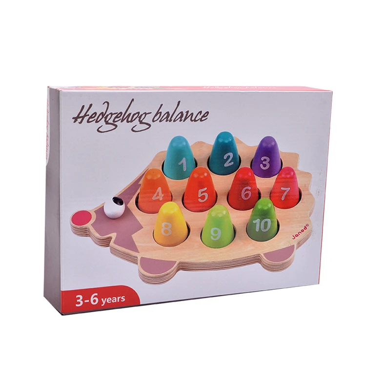 
Kids wooden toy Hedgehog shape number and color matching game toy for preschool child toy 