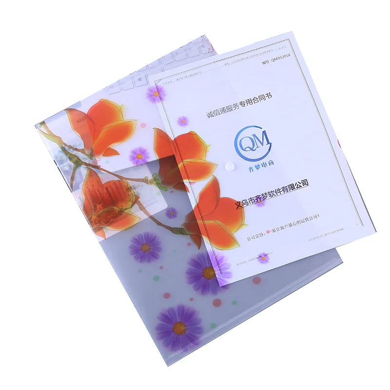 Colorful clear pp plastic envelope file folder fancy document folder