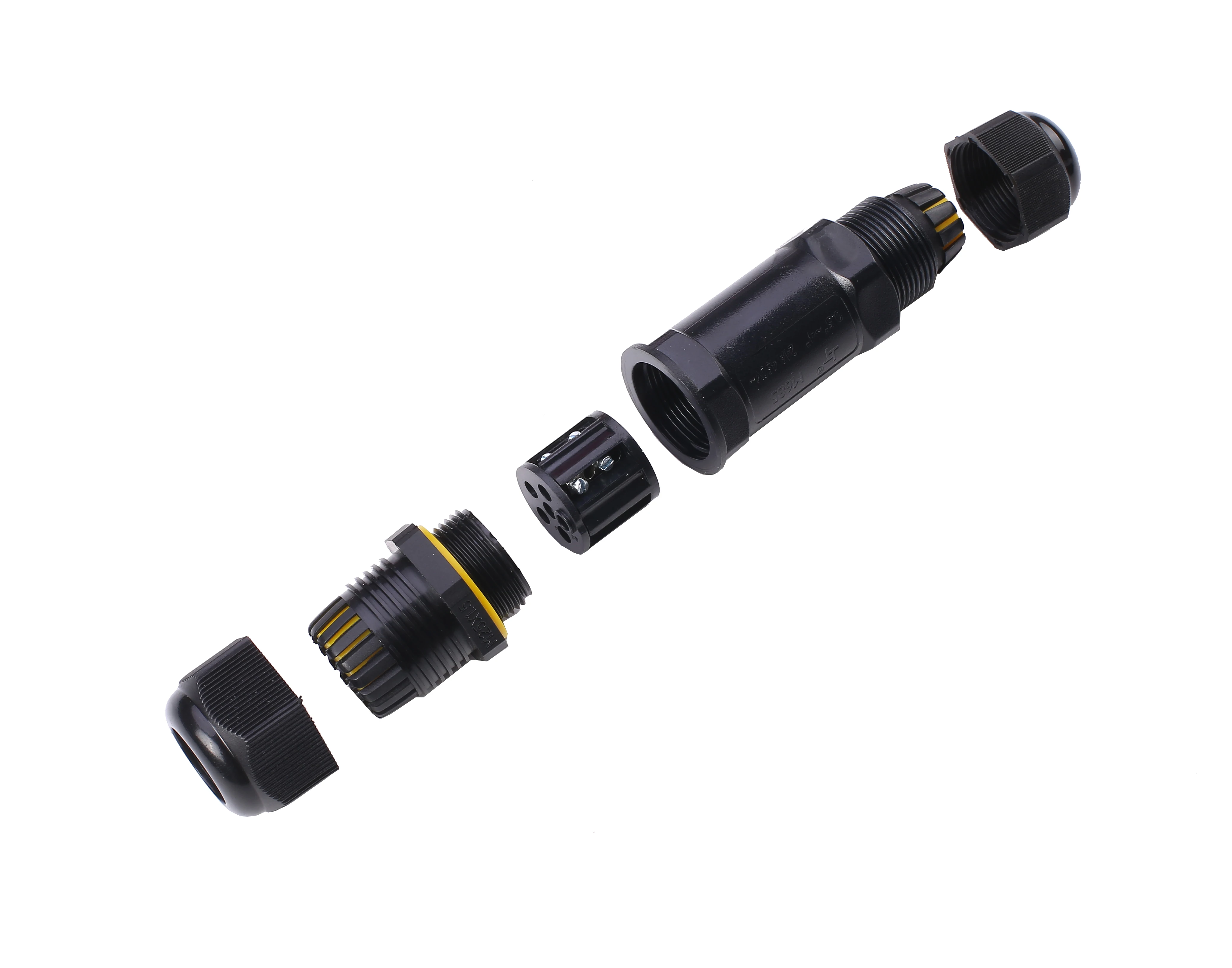 M685-I M25 cable gland 1 in 1 out 1in 2 out 1 in 3 out  ip68 3 pole 3 pin cable waterproof connector