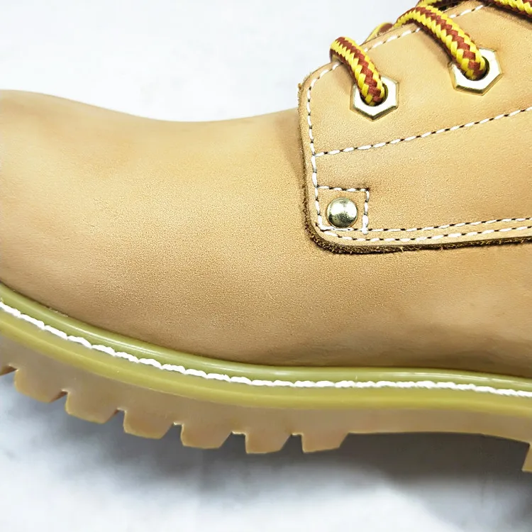 China Fashion Yellow Nubuck Leather Men Industrial Work Boots