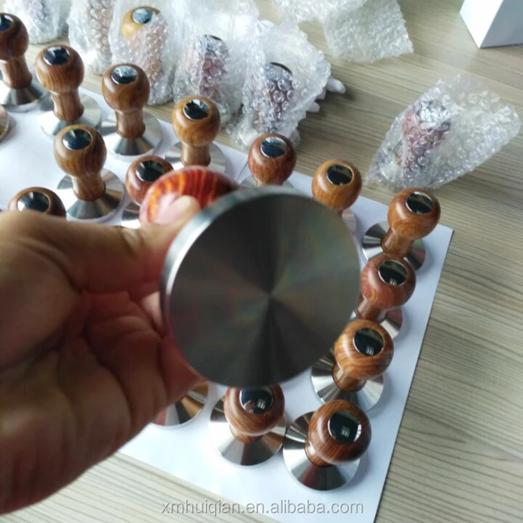 Wholesale wood professional 53mm flat base coffee tamper