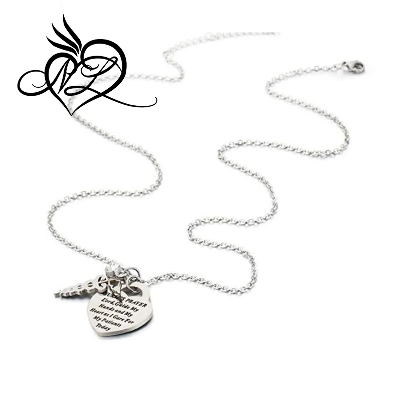 Angel Caduceus Nursing Pendant Necklace by Another Kiss Fashion Jewelry Gift for Women