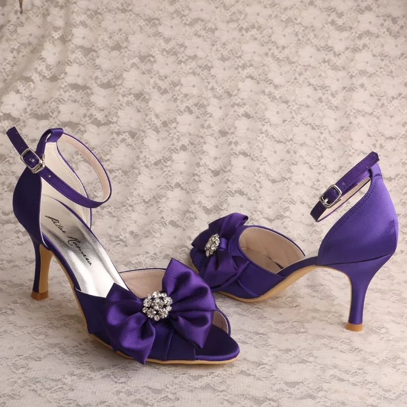 Purple Shoes Womens Wedding with Ankle Strap