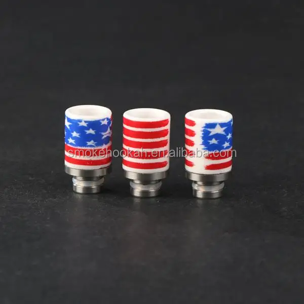 American flag/skull printing Most popular 510 ceramic SS drip tip