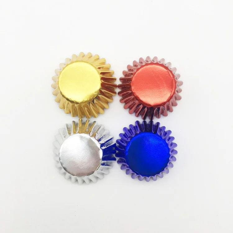 1000pcs/lot Gold Aluminum Foil Cupcake Liners Baking Paper Cups Chocolate Cake Case