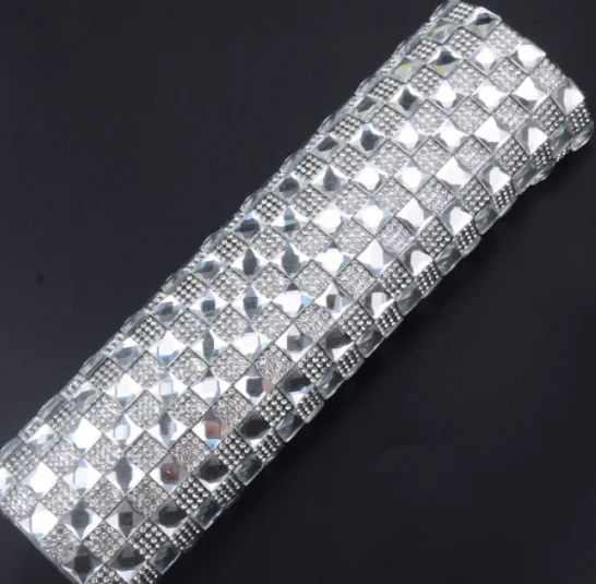 Fashion 24*40vm hot fix and adhesive glue crystal rhinestone sticker mesh sheets
