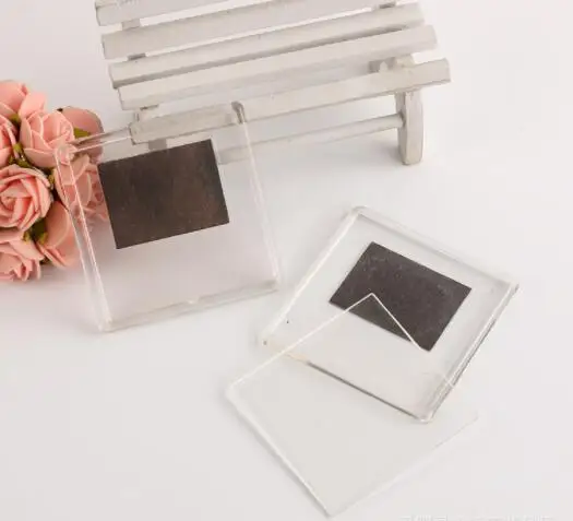PS acrylic blank fridge magnet mini photo frame with magnets picture inserted