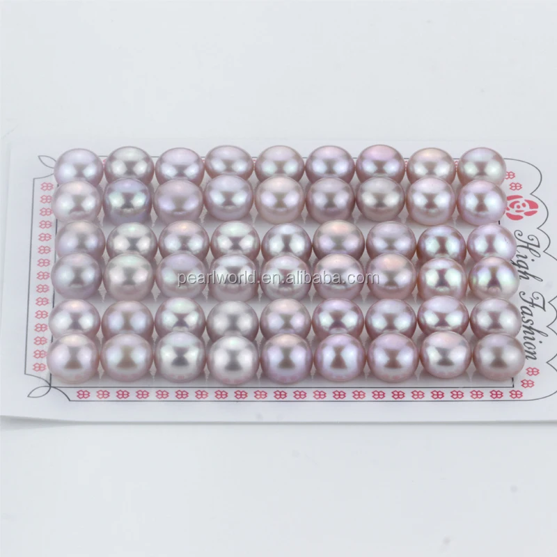 FEIRUN hot sale purple 10mm half-drilled natural loose pearl beads, cheap loose pearls