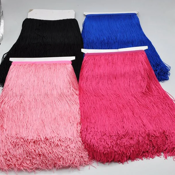 Wholesale More Size Polyester  Fringe Trim for Latin Dress Decoration Textile Accessories Trim Lace polyester Fiber