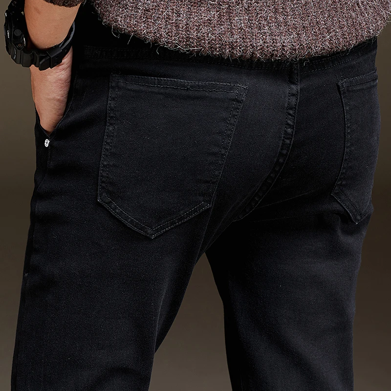 2022 men jeans stretch version of the South Korean version of the trend black casual long trousers men thick style.