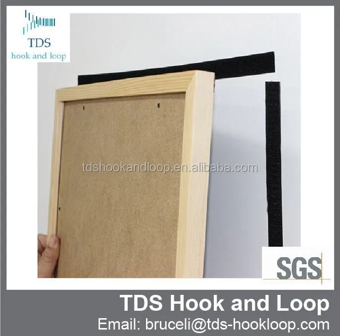 High quality Black 25mm wide hook and loop fastener strong self adhesive sticky tape