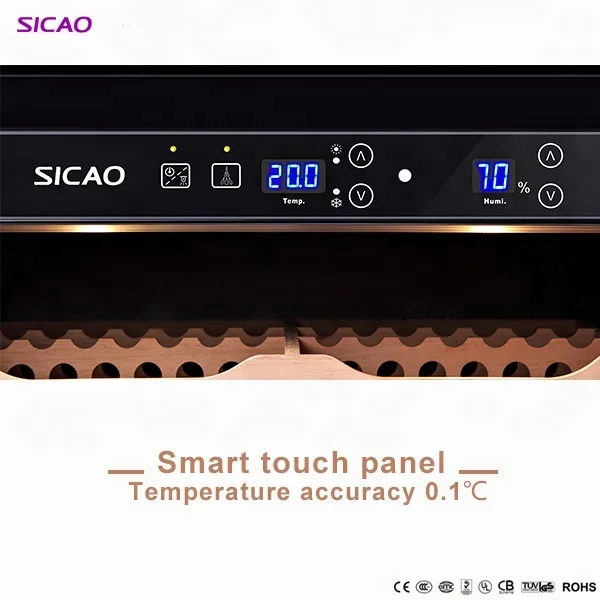 wooden luxury wholesale refrigerated storage electric automatic case gift box glass electrical electronic cigar humidor cabinet