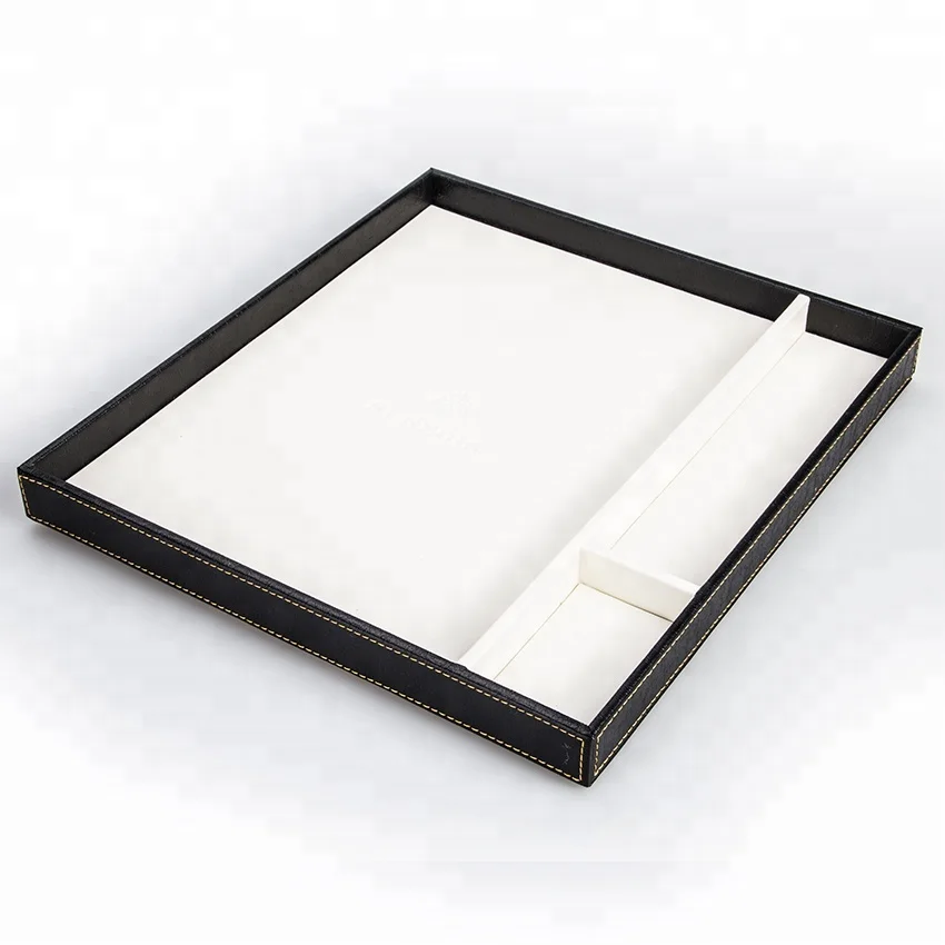 Factory Black Leather Hotel Accessories Desk Set High Quality Business Office Set