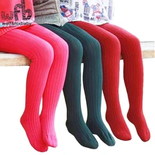 Retail 2 7years tights stockings candy color thickened children Kids infant Baby Combed Cotton spring autumn