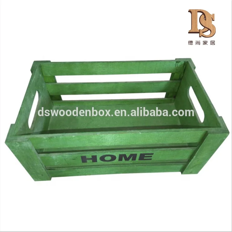 Antique Color Solid Wood Crate Handmade Painting Treatment Wooden Box/Crate for Home Decor Wooden Crafts