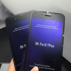 3D Full Glue Anti Blue Light 3d Silk Print for iPhone 7 8 plus Screen Protectorfor iPhone X 7 8