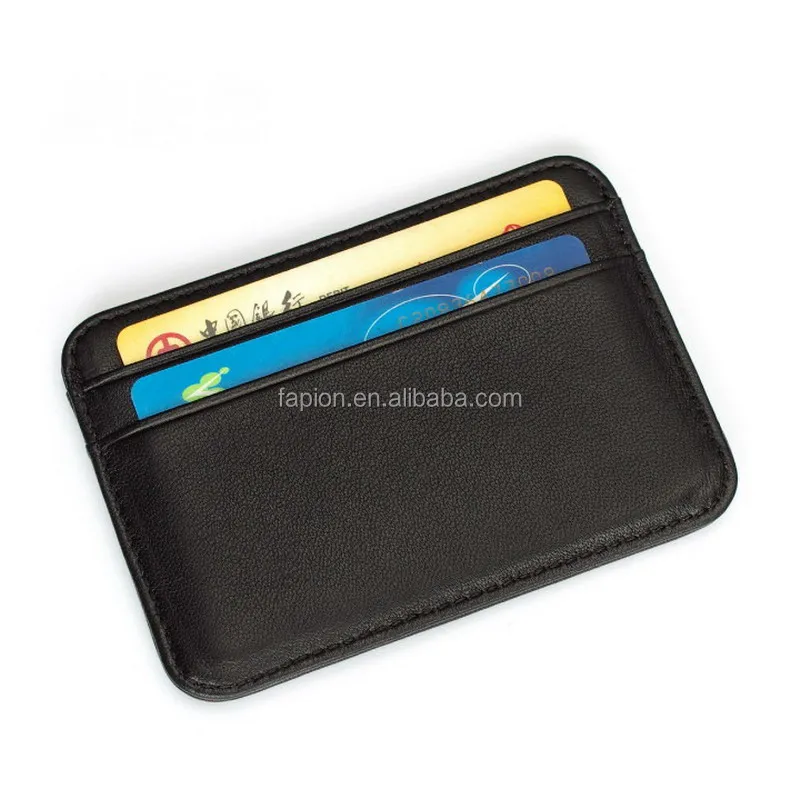 
RFID Front Pocket Wallet Minimalist Slim Saffiano Leather Card holder 