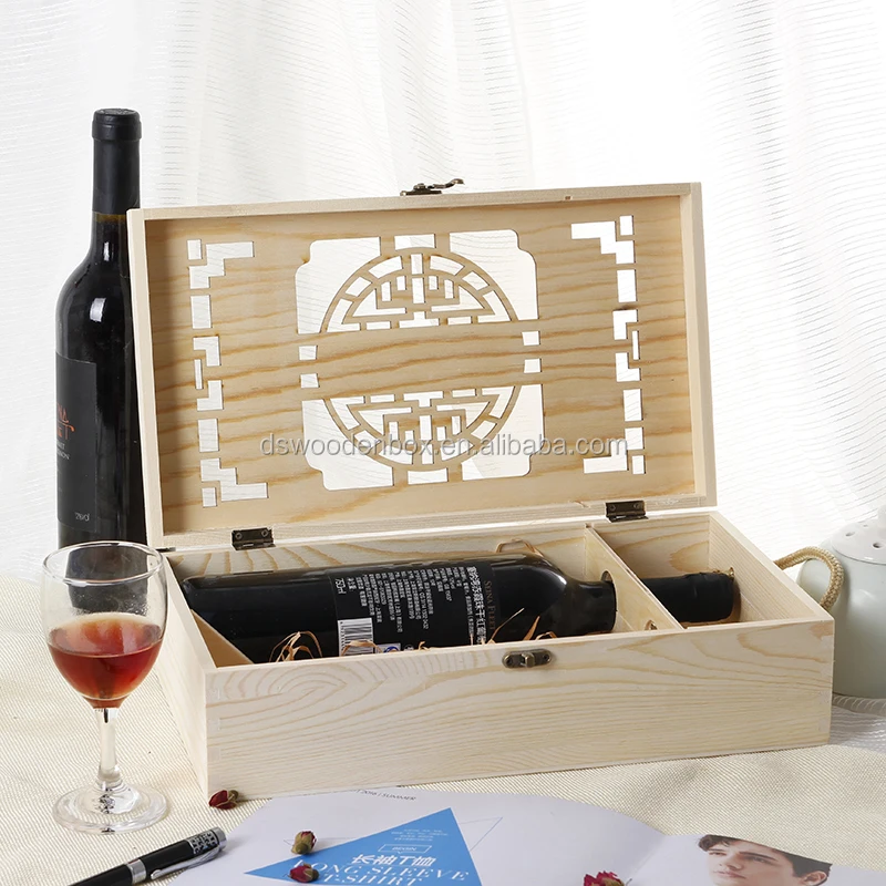 Personalized Engraved Christmas Vintage Wedding Gift Wooden Wine Box