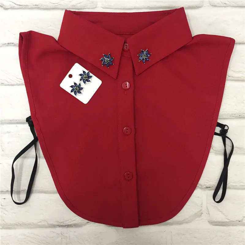 Casual Detachable Collars False Collar Lapel Blouse Top Women Clothes Accessories Shirt Fake Collar and earring