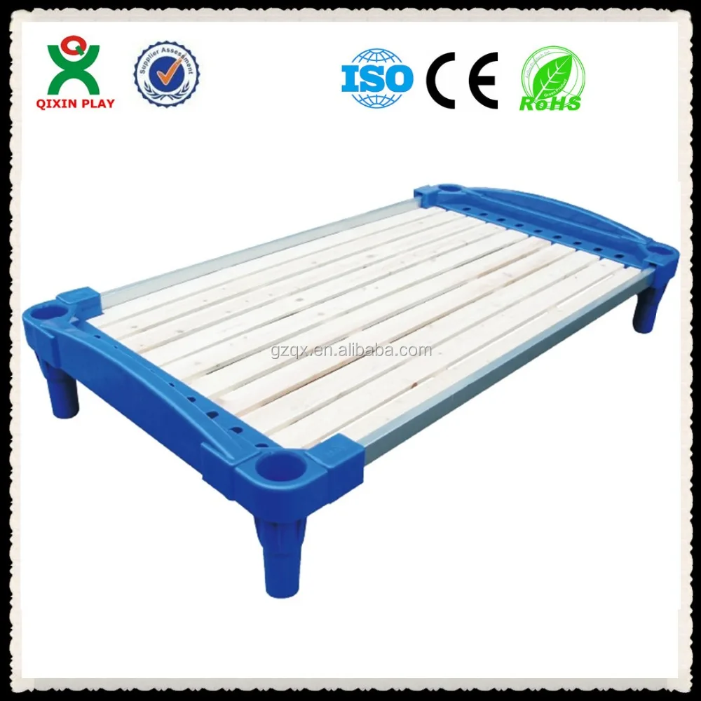 Kindergarten used child care beds classroom furniture for kindergarten plastic stackable children bed