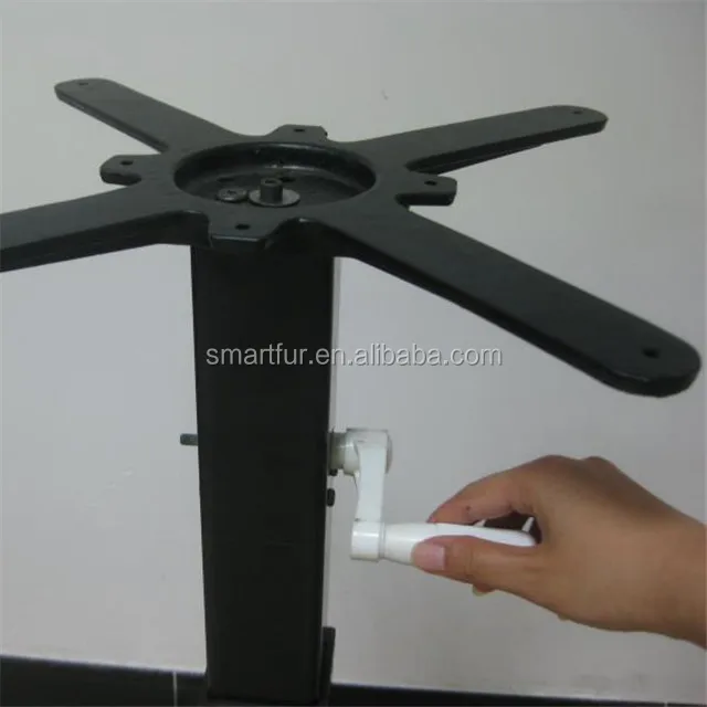 Metal Wrought Iron Coffee Table Base with Hand Crank Adjustable Height System