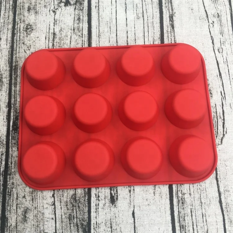 12 cavities round silicone baking mold silicone cupcake mold 29.5*22*3cm 215g