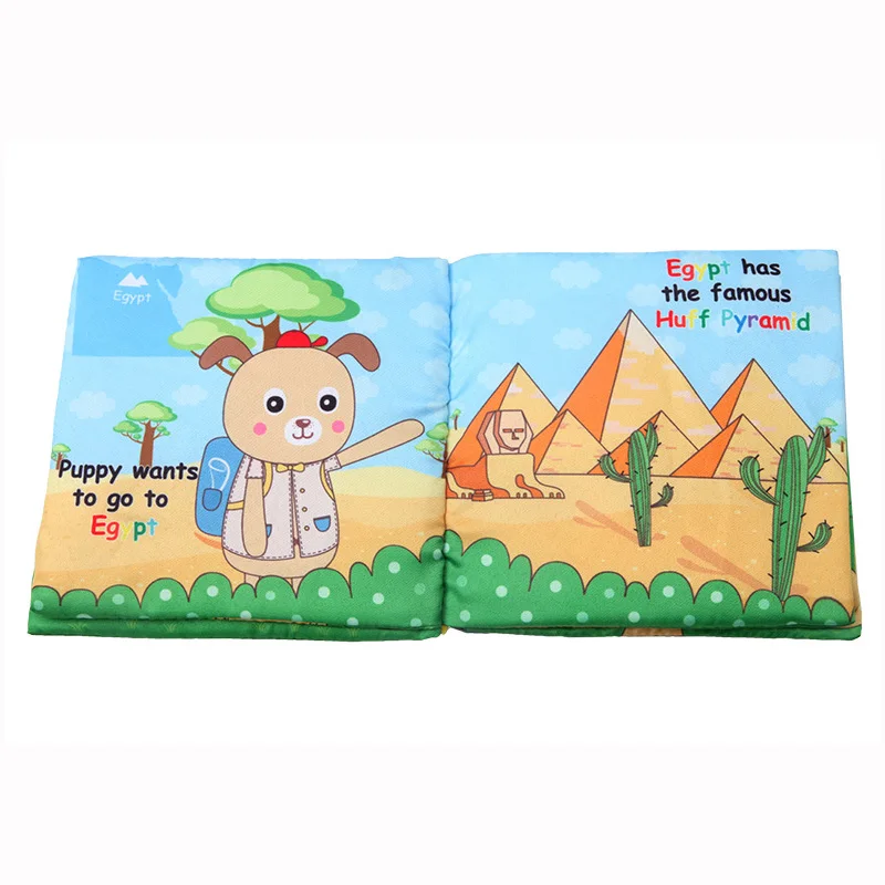 Puppy travelling diary soft fabric cloth books baby educational toy