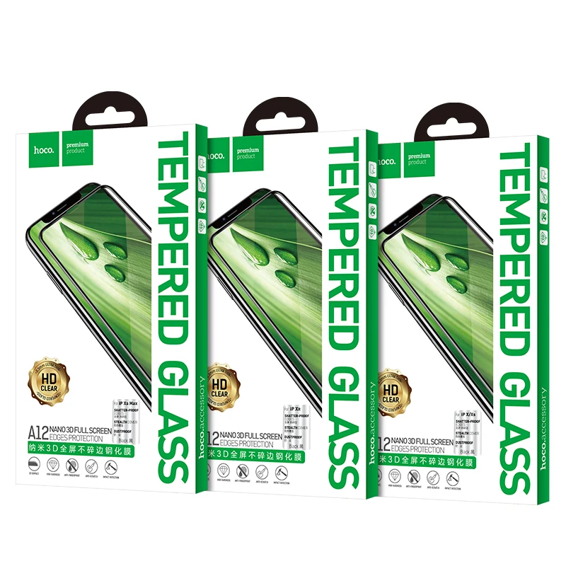 HOCO Nano 3D Full Screen Edges Protection Tempered Glass for iPhone XR XS XS Max Phone Screen Protector