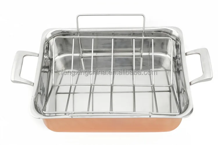 Тройная медная сковорода для обжарки из нержавеющей стали