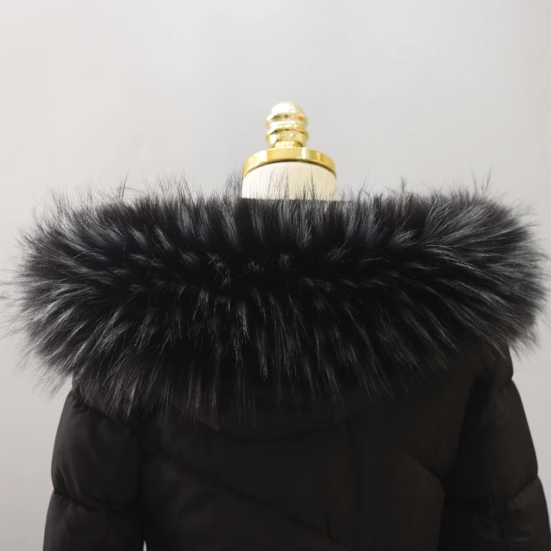 Wholesale Faux Raccoon Fur Hood Trim Professional Customized Detachable Fluffy Fur Collars