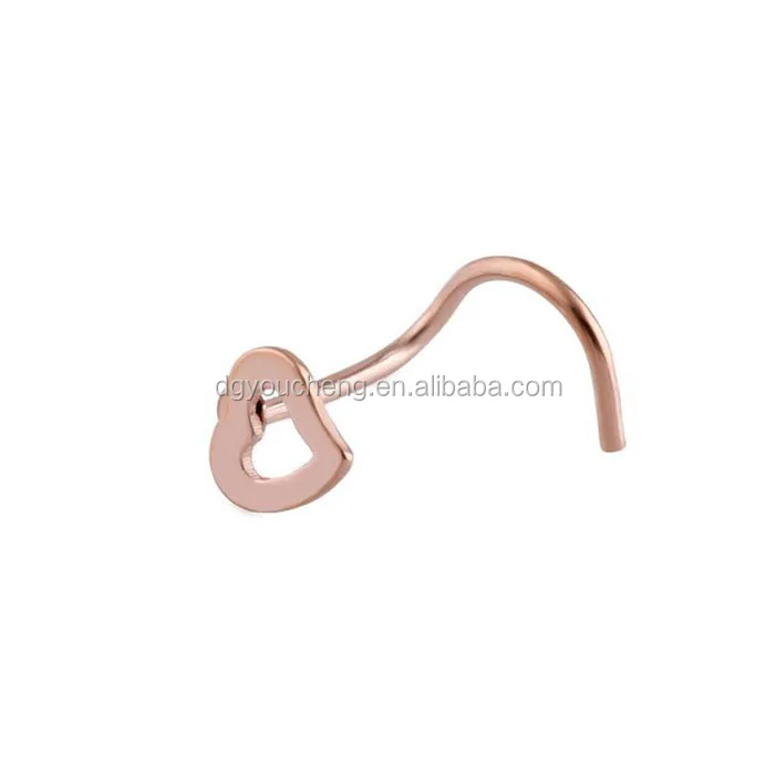 Surgical Steel Nose Screw Heart Nose Piercing