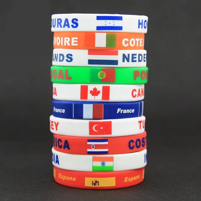 Russia Country Flags Sport Wristband Football Fans Silicone Bracelet Souvenir Gift making machine Guangzhou
