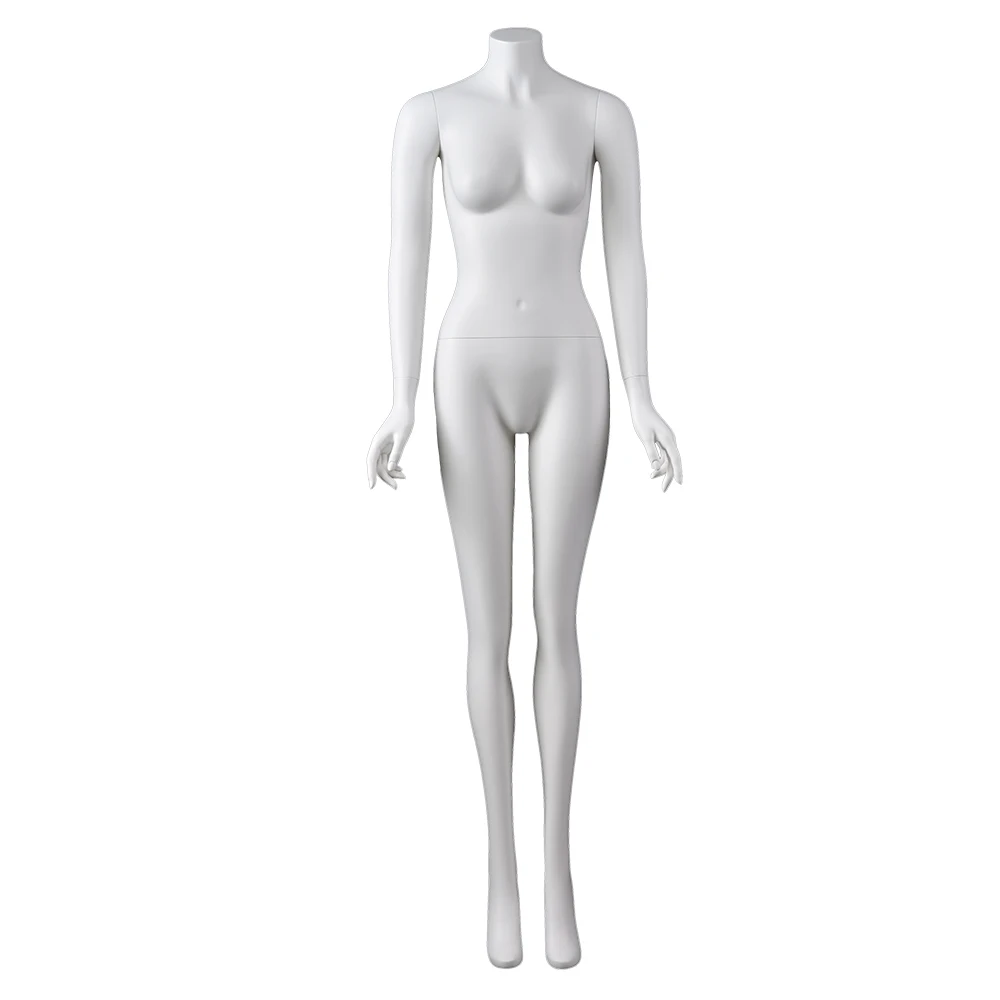 Fashion cheap fiberglass white male headless female woman dummy nude mannequin without head for sale