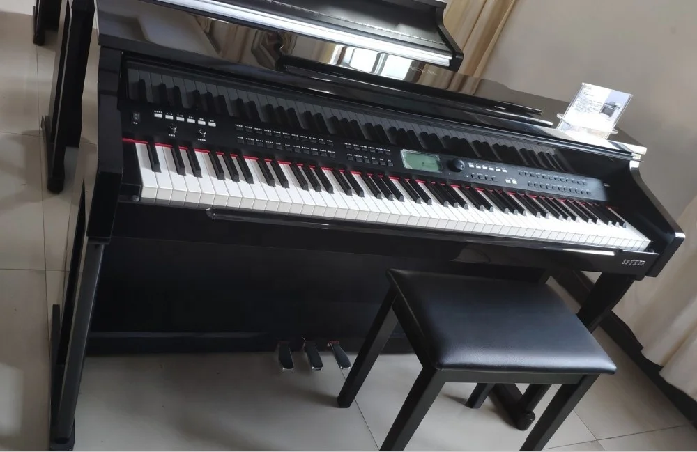 SPYKER piano 88 Key touch sensitive electric digital piano black color HD-8838P