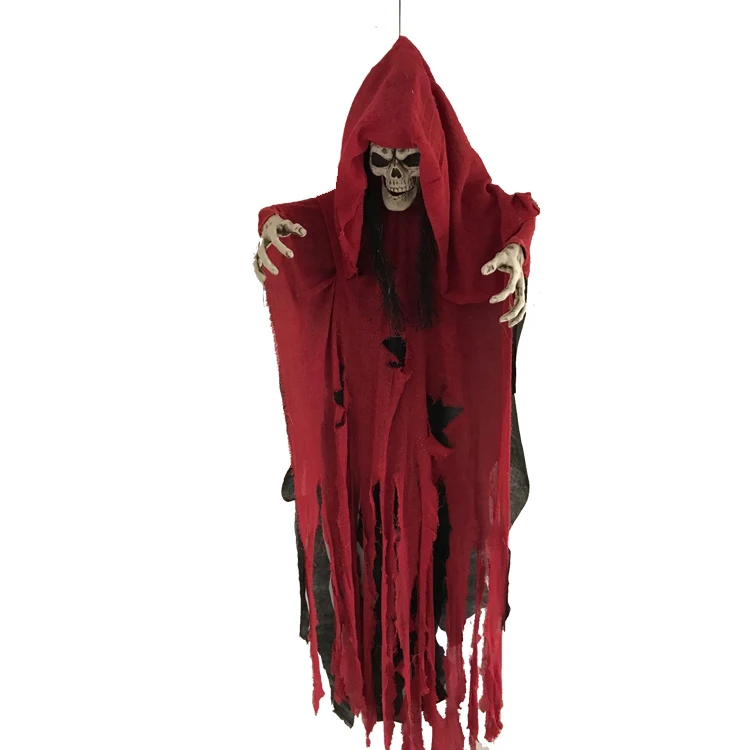 High Quality Life Size Halloween Creepy Hanging Plastic Skeleton Outdoor Halloween Decoration