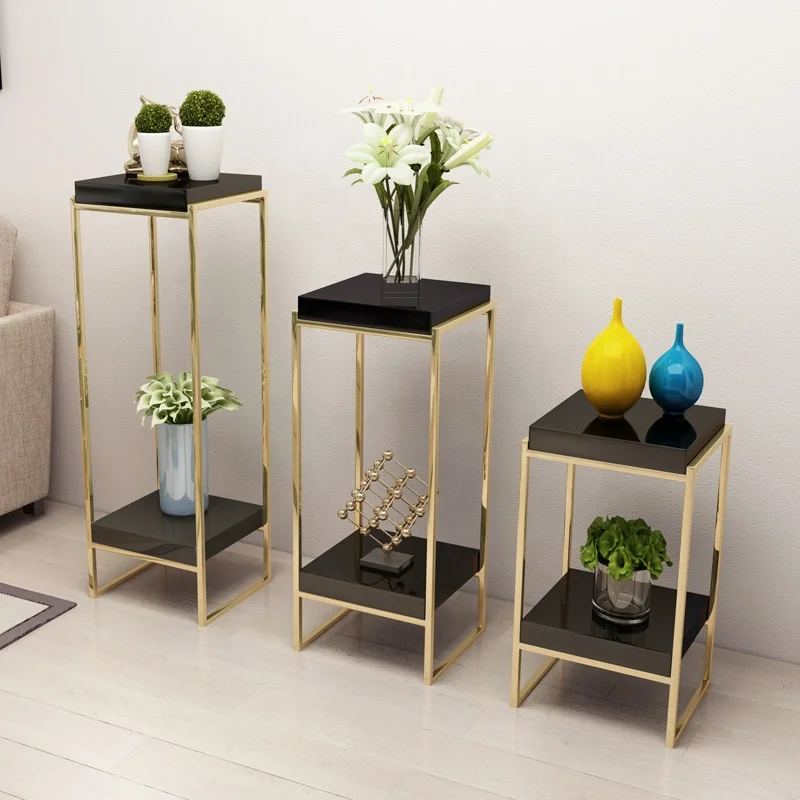Wholesale Square Metal Corner Plant Wall 3pcs Flower Stand/Cake Table for Wedding/Party Decoration