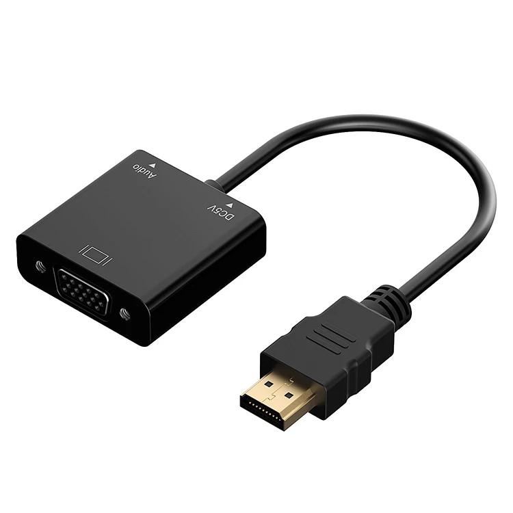 
HDMI to VGA 1080P with Audio Port power port Gold Plated Active HDMI HDTV to VGA Adapter Converter Male to Female For HDTV 