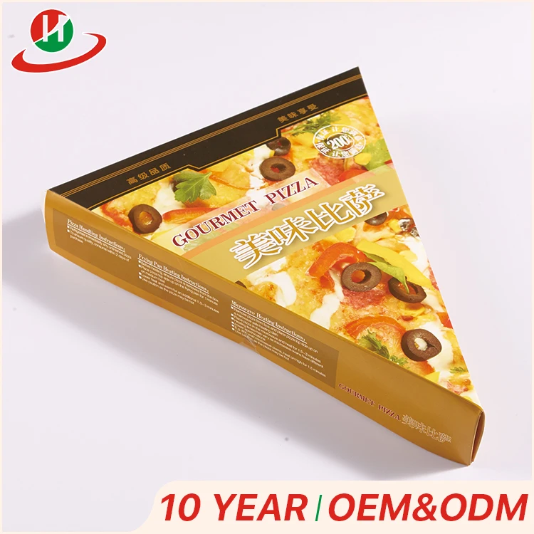 Бесплатный образец оптовая логотип треугольник форма пицца упаковку